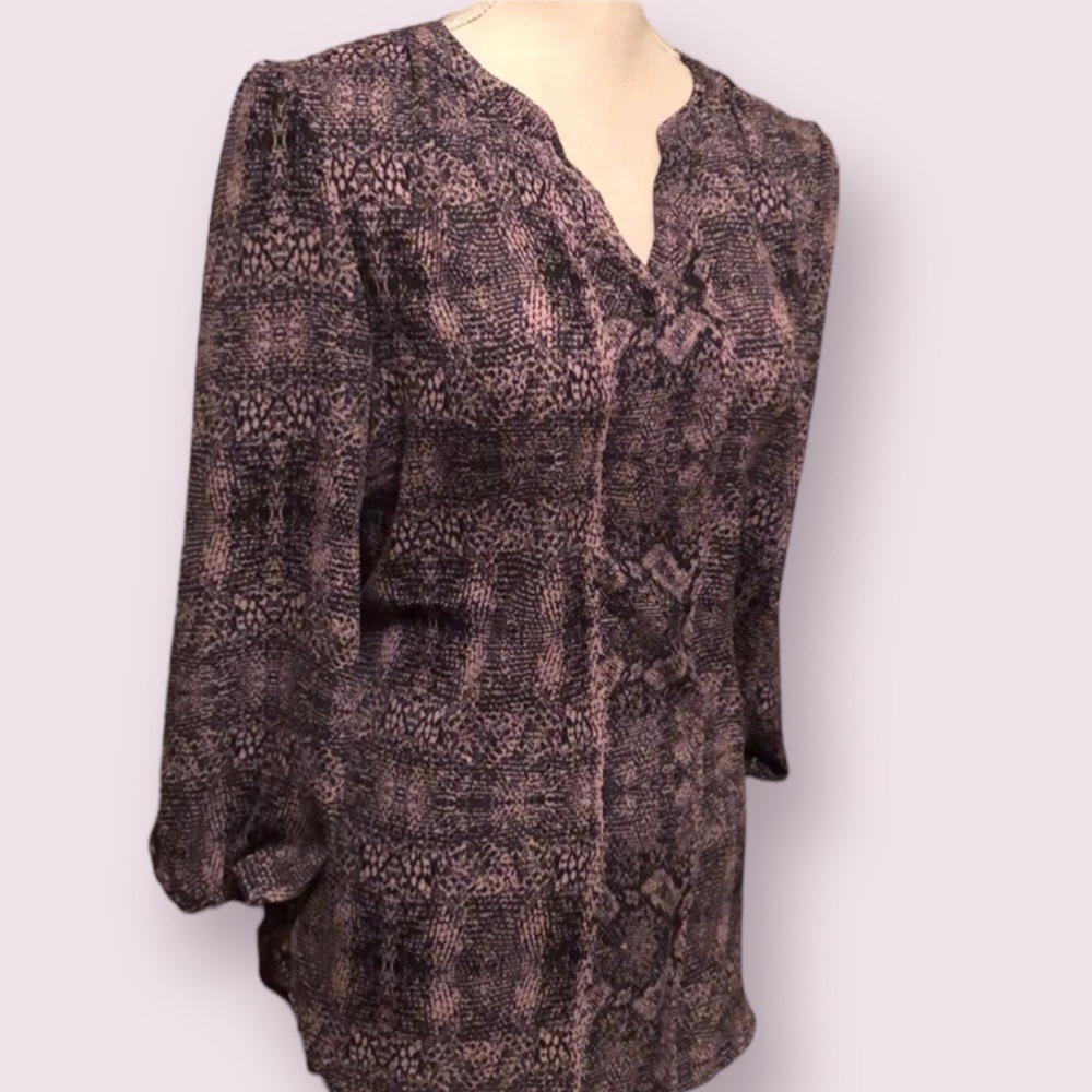 Briana & Em tunic, black and mauve, Sm